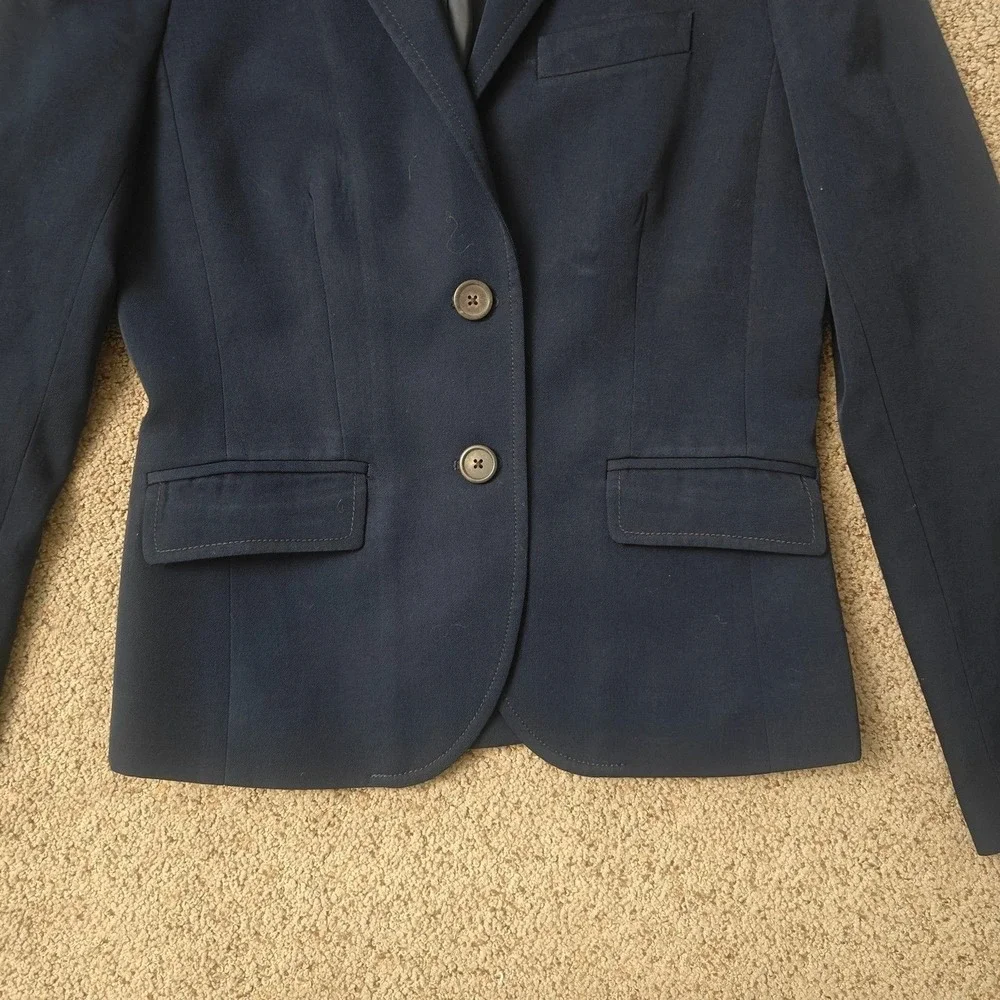 J.Crew Blazer Womens 4 Navy Tailored‎ Wool 2Button NotchedLapel SingleBreasted